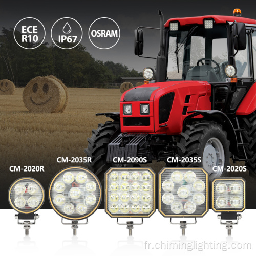 4 pouces de travail à LED carré rond 20W 42W 50W Camion LED LED LEUR POUR KENWORTH TRACTOR